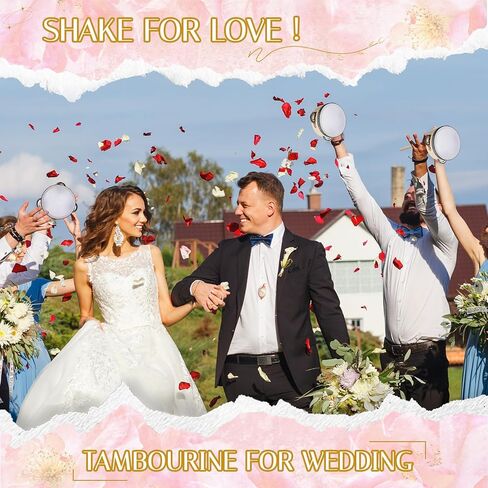 32 قطعة من الدف مقاس 10.16 سم مع أعواد الطبل، طبلة خشبية محمولة باليد مع جلجل معدني، آلة موسيقية قرعية لحفلات الزفاف في الكنيسة، هدية موسيقية تعليمية للحفلات in Kuwait