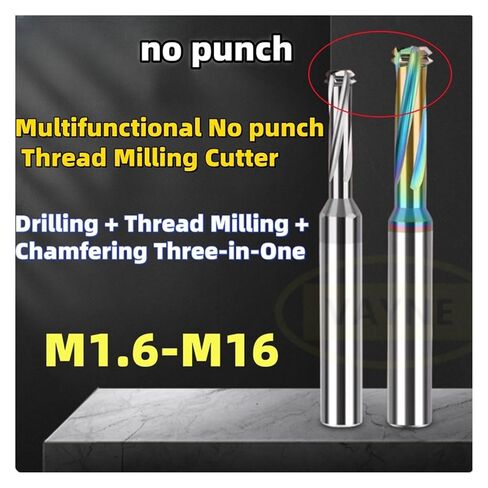 1PCS CNC Punch-Free Thread M1.6M2M3M4M5M10-M16, Used for Drilling, Tapping and chamfering(M2.5X0.45XD4X50,TICN) in Saudi Arabia