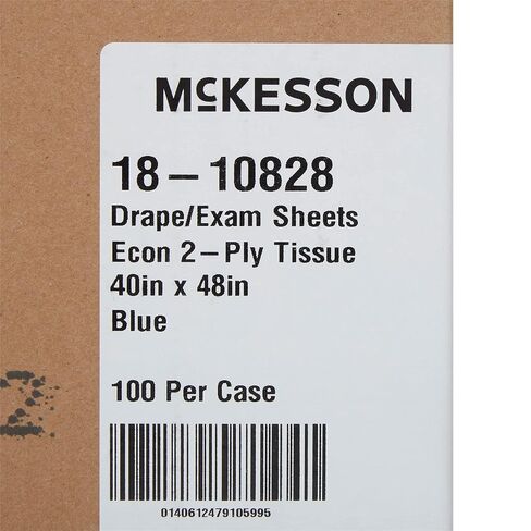 ملاءات McKesson Drape Sheets - مستلزمات طبية للاستعمال مرة واحدة، ستائر مناديل ورقية للفحوصات البدنية - أزرق، طبقتان، 48 بوصة × 40 بوصة، 100 قطعة in Saudi Arabia