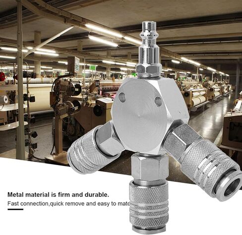 3-Way Air Hose, 1/4'' F-NPT Manifold Quick Coupler for Fuel, Air, Water and Oil, Silver, 120 X 20 Mm/4.72 X 0.79 Inch in Saudi Arabia