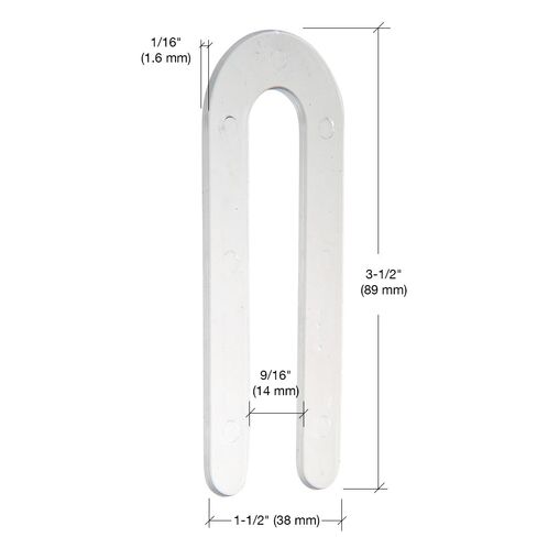 CRL Clear 1/16" x 3-1/2" Plastic Horseshoe Shims - CHS16 - Pack of 100 in Kuwait