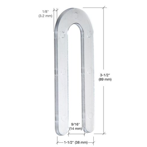 CRL Clear 1/8" x 3-1/2" Plastic Horseshoe Shims - CHS18 - Pack of 100 in Kuwait