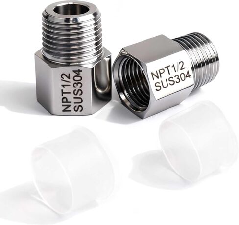304 الفولاذ المقاوم للصدأ مزورة المخفض محول 1/2 "NPT أنثى x 1/2" NPT ذكر وصلة أنابيب انبوب ماء محول 2 حزمة in Kuwait
