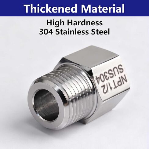 304 Stainless Steel Forged Reducer Adapter 1/2" NPT Female x 1/2" NPT Male Pipe Fitting Water Pipe Adapter 2 Pack in Saudi Arabia