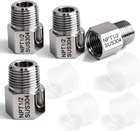 304 Stainless Steel Forged Reducer Adapter 1/2" NPT Female x 1/2" NPT Male Pipe Fitting Water Pipe Adapter 2 Pack in Saudi Arabia
