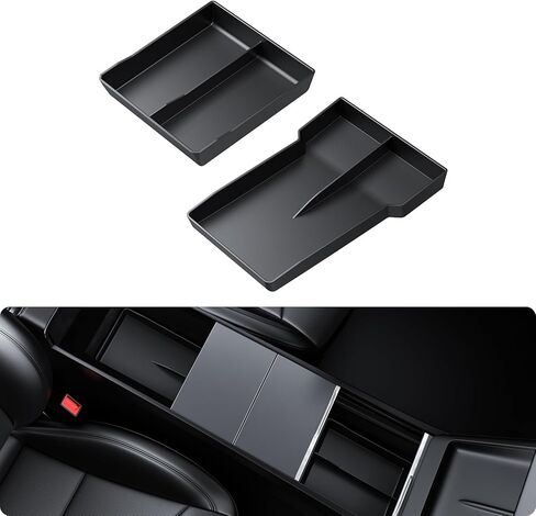 BASENOR 2026 ترقية Tesla Model Y Model 3 Lower Center Console Organizer Tresanizer Bottord Box Fit 2021-2024 Model Y 2021-2023 Model 3 in Kuwait