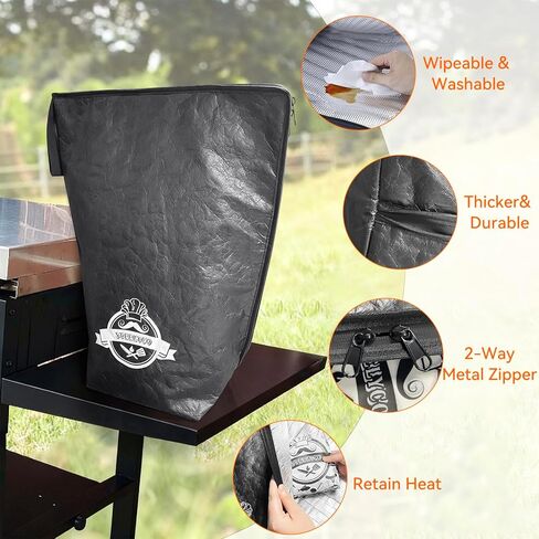 BBQ Blanket for Resting Meat - 21" Reusable Insulated Brisket Bag, Leakproof Aluminum-Lined Resting Bag with 25 Sheets Food-Grade Butcher Paper, Meat Warmer for Smoker & Grilling Accessories in Saudi Arabia