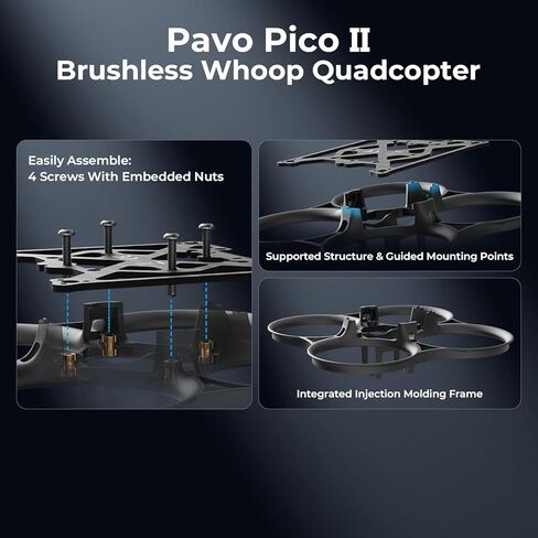 BETAFPV Pavo Pico II Brushless Whoop Frame with HD VTX Bracket, 4-Screw Easy Assembly, Vibration-Damping, Jello-Free HD Footage, Ultra-Light, High-Toughness, DIY Customization for O4/O4 Pro in Saudi Arabia