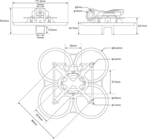 BETAFPV Pavo Pico II Brushless Whoop Frame with HD VTX Bracket, 4-Screw Easy Assembly, Vibration-Damping, Jello-Free HD Footage, Ultra-Light, High-Toughness, DIY Customization for O4/O4 Pro in Saudi Arabia