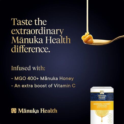 معينات عسل مانوكا هيلث - 15 معينات بنكهة الليمون - معينات الحلق الطبيعية الممزوجة بعسل مانوكا الخام وفيتامين ج لدعم المناعة in Kuwait