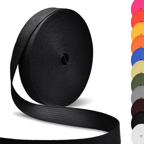 CooBigo Polypropylene Webbing Strap 3/4" Durable Poly Strapping 12 Yards 3/4 inch Wide Webbing Strap for Backbag,Pool Solar Cover,DIY Crafting,Pet Collar,Outdoor Gear in Kuwait