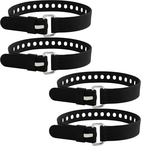 4Pcs 20-Inch Heavy-Duty Silicone Straps with Buckles, Reusable Adjustable Utility Tie Downs for Securing Truck Cargo, Luggage, Tools, Hoses in Kuwait
