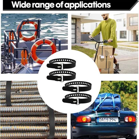 4Pcs 20-Inch Heavy-Duty Silicone Straps with Buckles, Reusable Adjustable Utility Tie Downs for Securing Truck Cargo, Luggage, Tools, Hoses in Kuwait