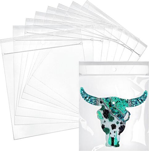 MUBYOK 6" x 6" Ultra Clear Plastic Reclosable Zip Bags for Car Freshie-Polypropylene Bags with Hang Hole for Display-2 mil Thick with Resealable Lock Seal Zipper(Pack of 100) in Kuwait