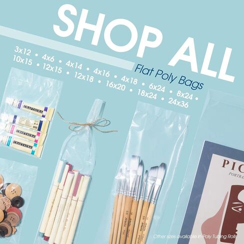 18" X 24" Open-End Flat Poly Bags (100 Count) No Adhesive Strip - 2 Mil Clear Plastic Bags for Packaging, Shipping, Storage - Spartan Industrial in Kuwait