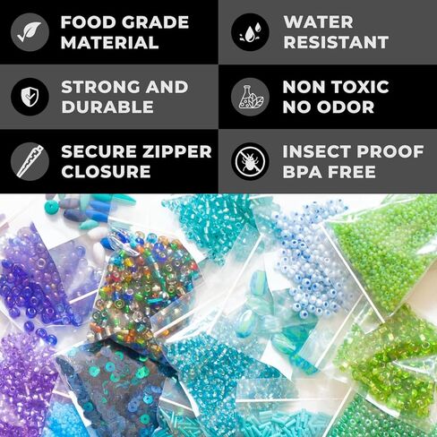 Glider 1.5" x 1.5" Clear Zip Bags, 1000pcs, 2.5 Mil Small Resealable Plastic Baggies for Jewellery, Coins, Beads, Pills, Earrings, Craft & Sample Storage (1.5" x 1.5") in Kuwait