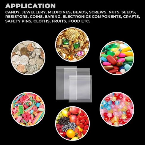 Glider 1.5" x 1.5" Clear Zip Bags, 1000pcs, 2.5 Mil Small Resealable Plastic Baggies for Jewellery, Coins, Beads, Pills, Earrings, Craft & Sample Storage (1.5" x 1.5") in Kuwait