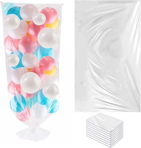 Balloon Transport Bags 8 Pack - 98.4"x59" Heavy-Duty Reusable Clear Plastic Bags for Large Inflated Balloons, Balloon Arch Storage, Party Decoration Supplies in Kuwait