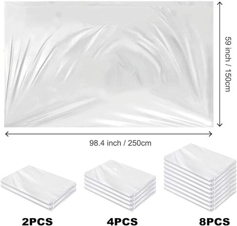 Balloon Transport Bags 8 Pack - 98.4"x59" Heavy-Duty Reusable Clear Plastic Bags for Large Inflated Balloons, Balloon Arch Storage, Party Decoration Supplies in Kuwait