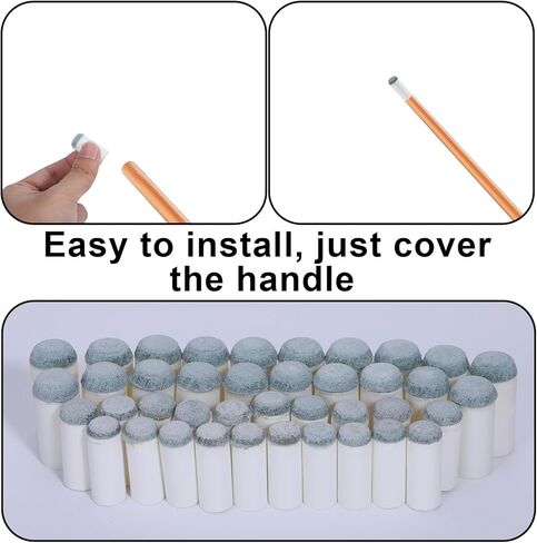 40 Pcs Slip On Pool Cue Tips, 4 Sizes 9mm/10mm/12mm/13mm Tacos De Billar, Pools Stick Tip Pools Table Accessories Pool Cue Tips Replacement Kit in Kuwait