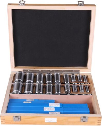 Keyway Broach Kit Keyway Broach Precision Sets with 5 Broaches 18 Bushings and 7 Shims 30pcs for Metalworking and Manufacturing in Kuwait