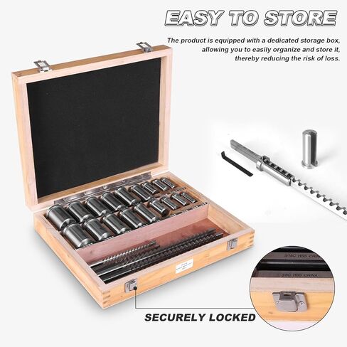 Generic Keyway Broach Kit Broaching Cutter Shim Set with 5 Broaches 18 Bushings and 7 Shims 30pcs for Metalworking and Manufacturing in Saudi Arabia