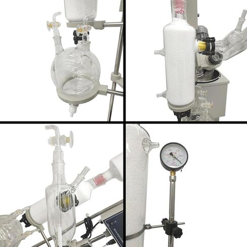 TECHTONGDA 10L مبخر دوار 0-120 دورة في الدقيقة سرعة 110 فولت مبخر مختبر دوار مع مكثف ملف مزدوج، تسخين الماء/حمام الزيت مع نظام ذكي للتحكم في درجة الحرارة، رفع يدوي Rotavap in Saudi Arabia