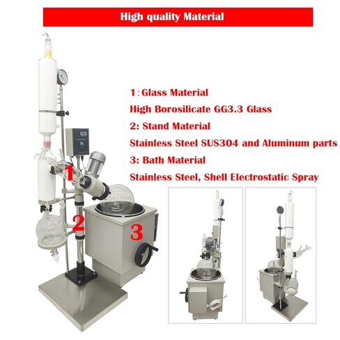 10L Rotary Evaporator Manual Lifting Lab Rotavapor with Intelligent Control Temperature System 110V Digital Speed Control Vacuum Vaporizer for Efficient Evaporation of Solvents Concentration in Kuwait