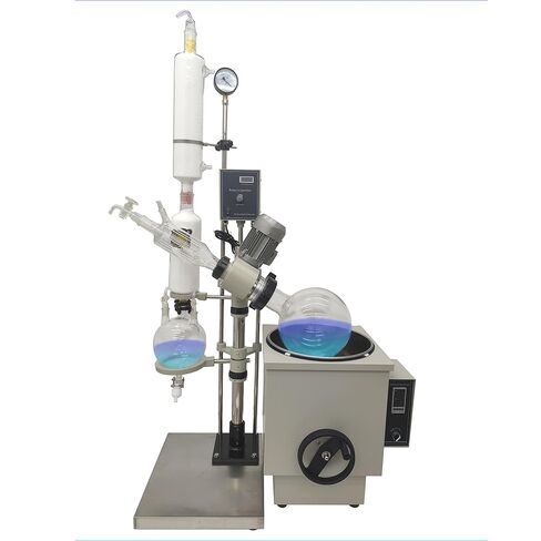 INTSUPERMAI 10L Lab Rotary Evaporators, 110V, Manual Lifting, Digital Screen, GG3.3 Glassware, 0-200 ℃ Water/Oil Bath, Vacuum Decompression Extraction Distiller Equipment for Lab in Kuwait
