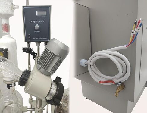 INTSUPERMAI 10L Lab Rotary Evaporators, 110V, Manual Lifting, Digital Screen, GG3.3 Glassware, 0-200 ℃ Water/Oil Bath, Vacuum Decompression Extraction Distiller Equipment for Lab in Kuwait