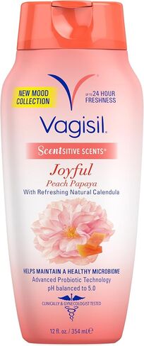 Vagisil Feminine Wash for Intimate Area Hygiene, Scentsitive Scents® Relaxing Mood Vanilla Blush, pH Balanced and Gynecologist Tested, 12 oz (Pack of 1) in Kuwait