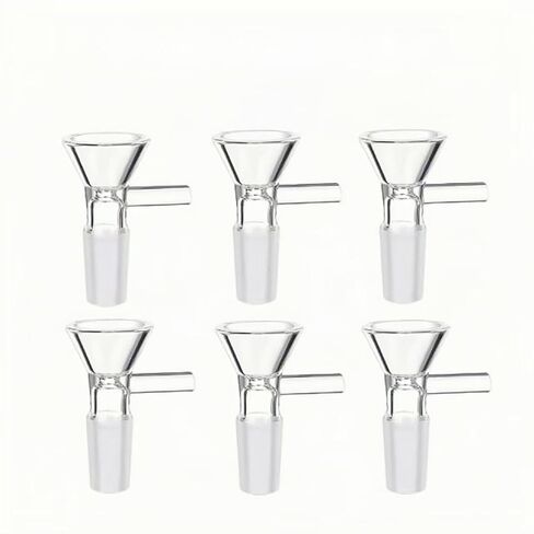 6 Glass Funnels with Handles 14mm Frosted Mouth in Saudi Arabia