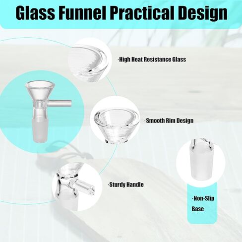 6 Glass Funnels with Handles 14mm Frosted Mouth in Saudi Arabia