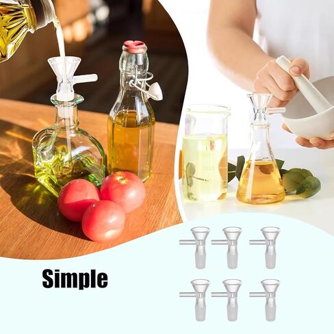 6 Glass Funnels with Handles 14mm Frosted Mouth in Saudi Arabia
