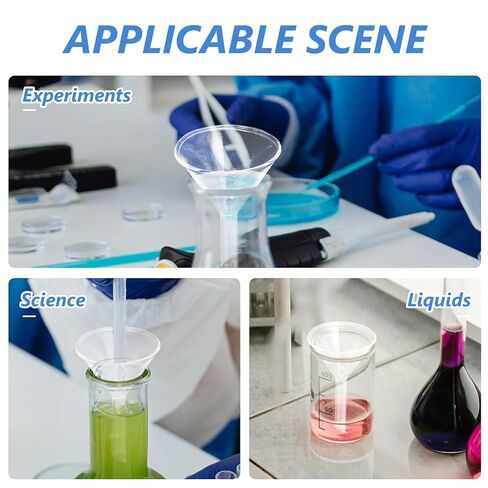 3pcs Glass Funnel for Laboratory Use Lightweight Design for Precise Liquid Pouring and Filtering for Bottle Filling and Scientific Applications in Saudi Arabia