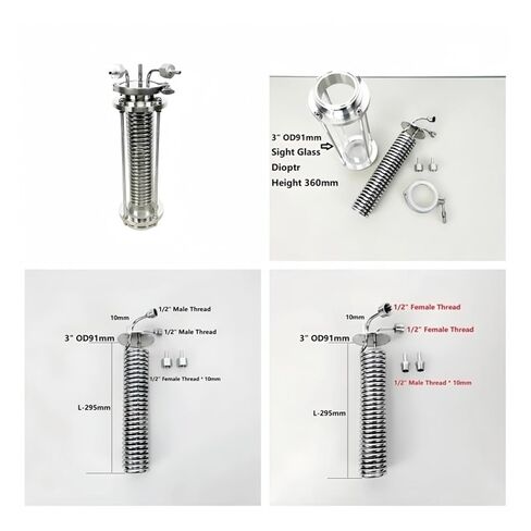 3inch Tri-clamp Dephlegmator/Distillation Condenser with Long Type Sight Glass for Homebrew Distillation,Reflux(Male Thread) in Saudi Arabia