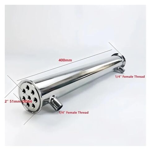 مكثف تقطير ثلاثي المشبك FlangeOD64mm 2 بوصة، ارتداد، مزيل البلغم L-400mm مع خيط أنثى 1/4 بوصة (خيط أنثوي) in Kuwait