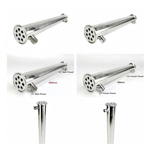 2inchOD64mm,Tri Clamp Dephlegmator/Condenser with 1/2" Male Or 1/4" Female Thread for Distillation,8 Pipes Inside ID 8mm,H-400mm(0.25inch Female) in Saudi Arabia