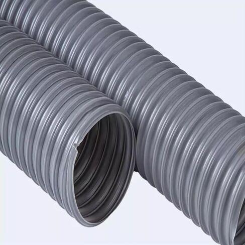Flexible Grey Dust Extraction Hose, 300mm Corrugated Plastic Ducting for Fume & Chip Removal, Portable Air Conditioner Ventilation - 2m Length in Saudi Arabia