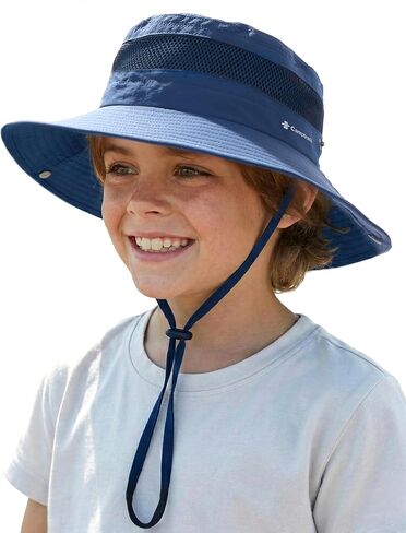 Camptrace Toddler Kids Sun Hat UPF 50+ Wide Brim Bucket Hat Outdoor Baby Beach Hat for Boys Girls 2-13 Years in Kuwait