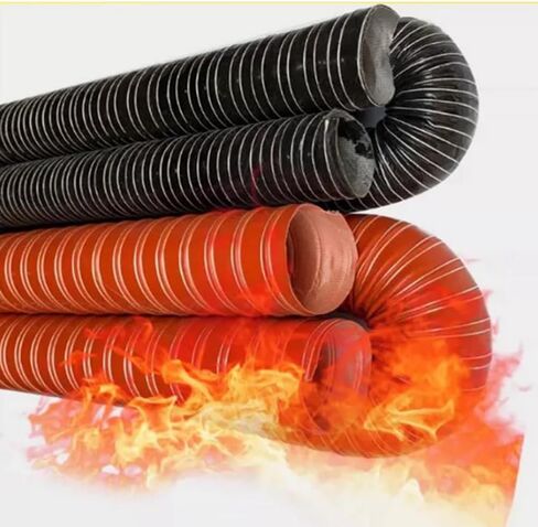 Flexible Insulated Air Duct Hose 2" 3" 4" 5" 6" - Automotive Intake & Brake Cooling Ducting, Silicone Vacuum Hose for Industrial Fumes (115mm/4.5") in Saudi Arabia