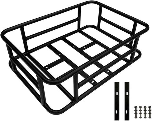 Heybike Electric Bike Front Basket & Rear Basket, Large-Capacity Removable Cargo Rack, Heavy-Duty Metal E-Bike Basket for Adult Ebikes, Groceries, Pets, Shopping, Camping & Commuting in Saudi Arabia