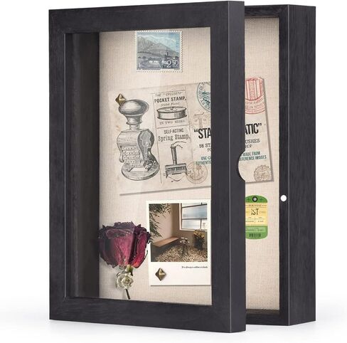 SZQINJI 11x14 ظل مربع الإطار مربع الذاكرة مربع زهرة الظل مربع علبة مع بياضات زجاجية خلفية الباب المغناطيسي للحصول in Kuwait