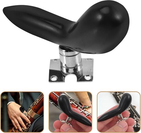 Bassoon Thumb Rest Abs Hand Holder with Silver Plated Base Detachable Finger Saddle Ergonomic Wrist Pad for Bassoon Playing Accessory Black in Saudi Arabia