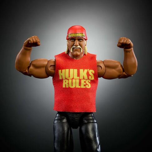 مجموعة شخصيات وإكسسوارات مجموعة WWE Elite من Mattel، مجموعة Hulk Hogan Premium للحدث المباشر، Wrestlemania مع أجزاء Howard Finkel Build-A-Figer in Saudi Arabia