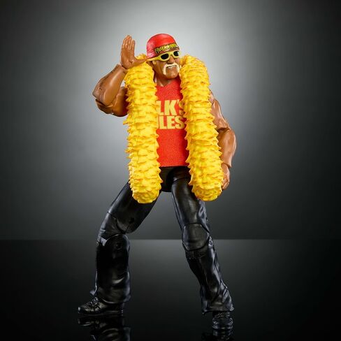 مجموعة شخصيات وإكسسوارات مجموعة WWE Elite من Mattel، مجموعة Hulk Hogan Premium للحدث المباشر، Wrestlemania مع أجزاء Howard Finkel Build-A-Figer in Saudi Arabia