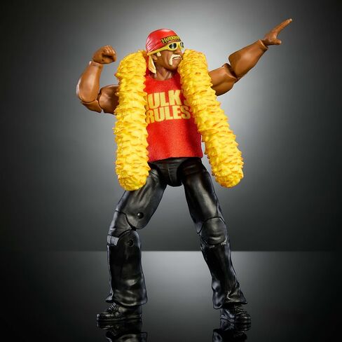مجموعة شخصيات وإكسسوارات مجموعة WWE Elite من Mattel، مجموعة Hulk Hogan Premium للحدث المباشر، Wrestlemania مع أجزاء Howard Finkel Build-A-Figer in Saudi Arabia