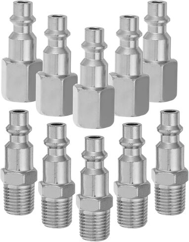 Luxshiny 10pcs Npt 1/4 Air Compressor Quick Connect Fittings Set – Male and Female Thread Pneumatic Hose Couplers – Push-to-connect Air Pneumatic Tube Connectors for Industrial and Workshop in Kuwait