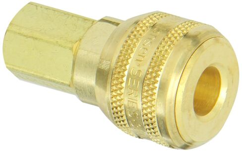 Eaton Hansen 3000 Brass 3000/4000/5000/6000 سلسلة التبادل الصناعي، مقبس مقرنة، مقاس الجسم 1/4 بوصة × 1/4 بوصة NPT أنثى in Kuwait