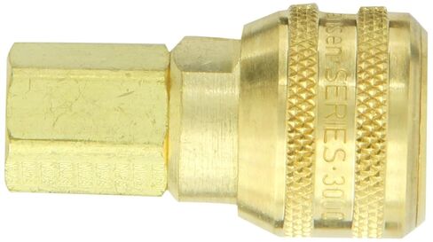 Eaton Hansen 3000 Brass 3000/4000/5000/6000 سلسلة التبادل الصناعي، مقبس مقرنة، مقاس الجسم 1/4 بوصة × 1/4 بوصة NPT أنثى in Kuwait